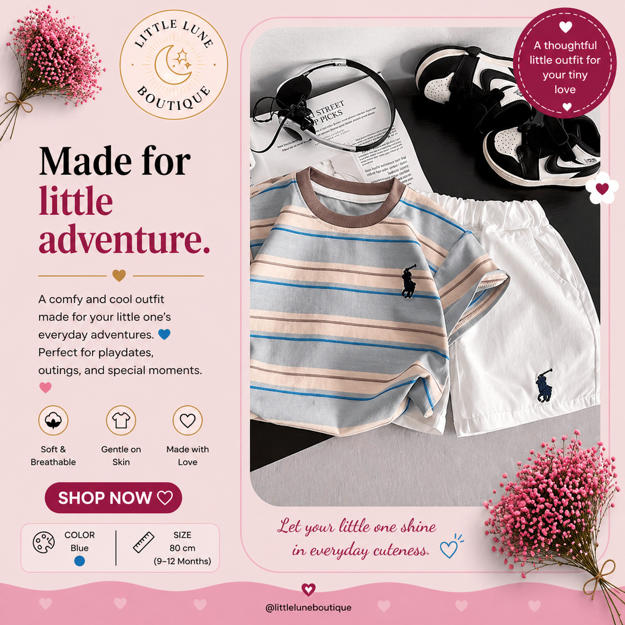 Boy's Summer Short-Sleeve Outfit Set