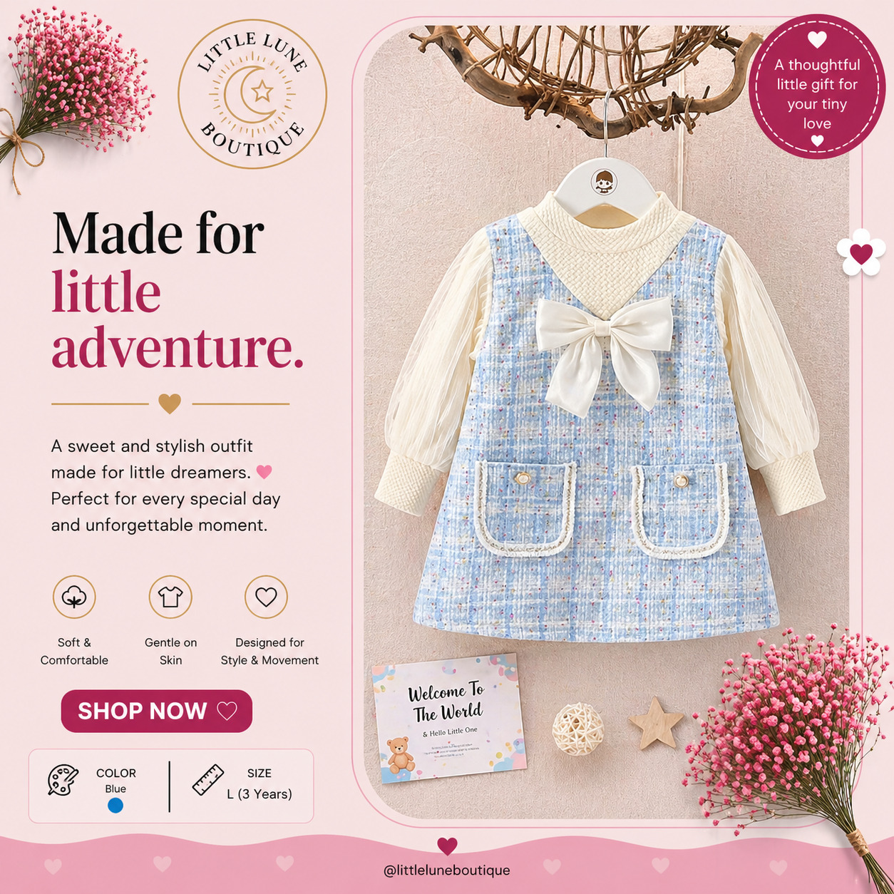 TWINKLE Girls Long-Sleeve Dress