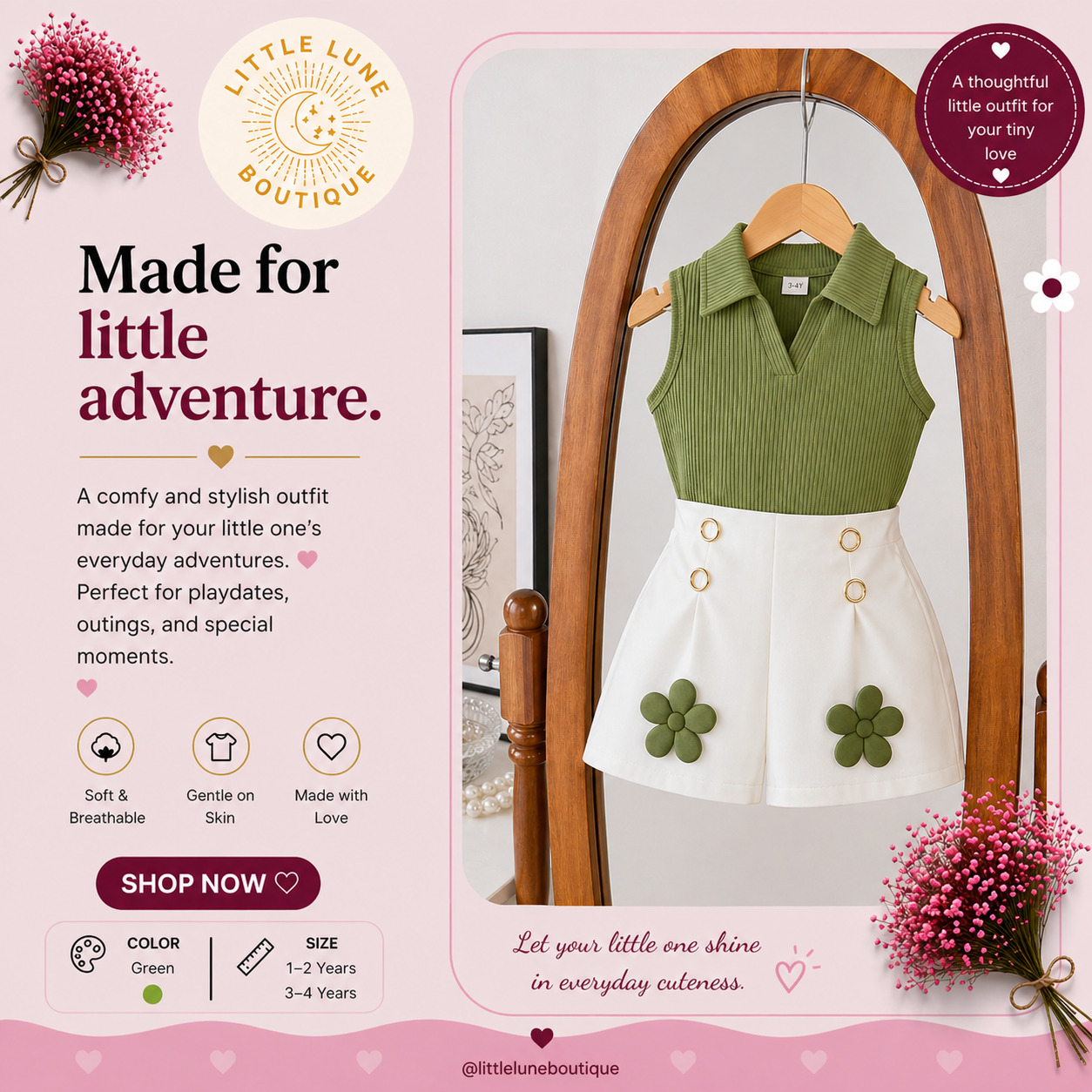 Amora Floral Outfit Set (Top & Shorts)